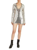 Sequined V-Neck Minidress