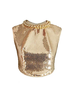 Sequined Crop Top