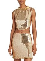 Sequined Crop Top