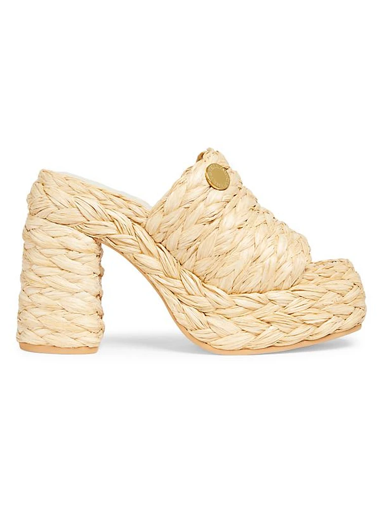 Skyla 125MM Raffia Platform Mules