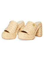 Skyla 125MM Raffia Platform Mules