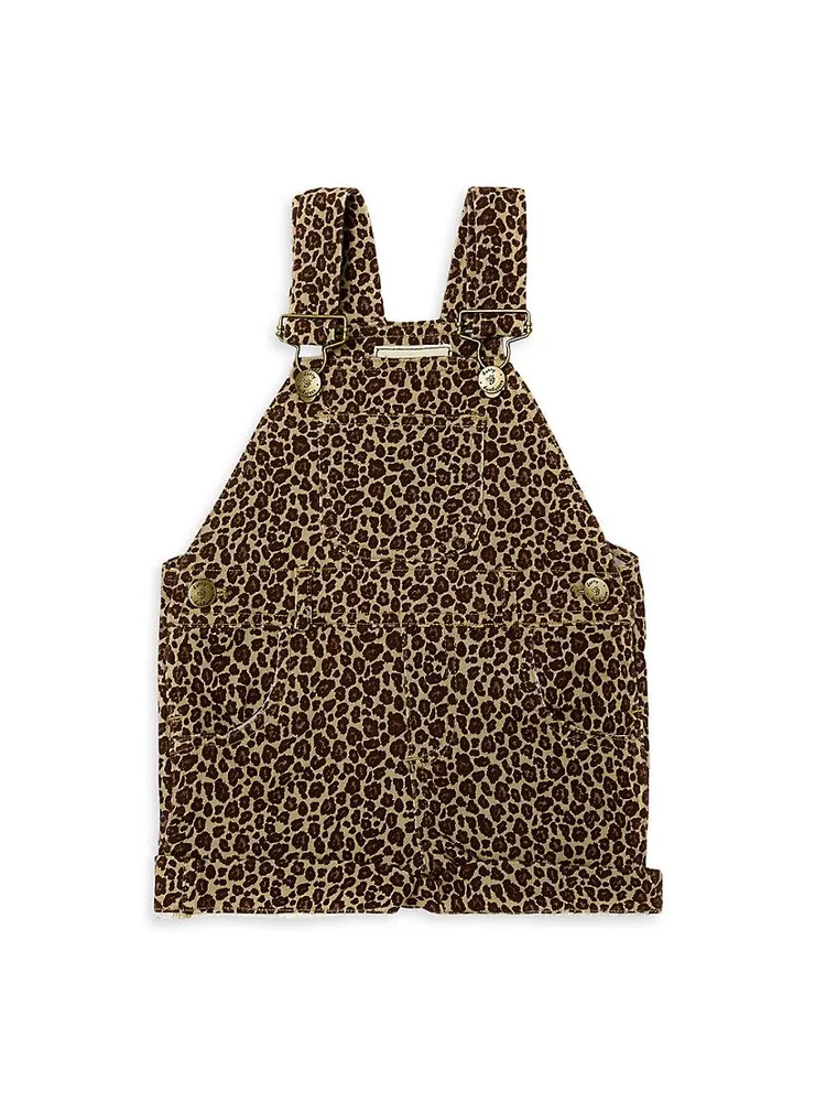 Baby Girl's, Little Girl's & Leopard Short Overalls