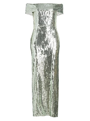 Glencoe Sequined Off-The-Shoulder Gown