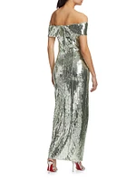 Glencoe Sequined Off-The-Shoulder Gown