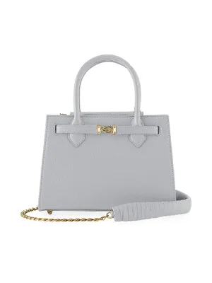 Winnie Handbag Small In Pebbled Leather With Gold Hardware
