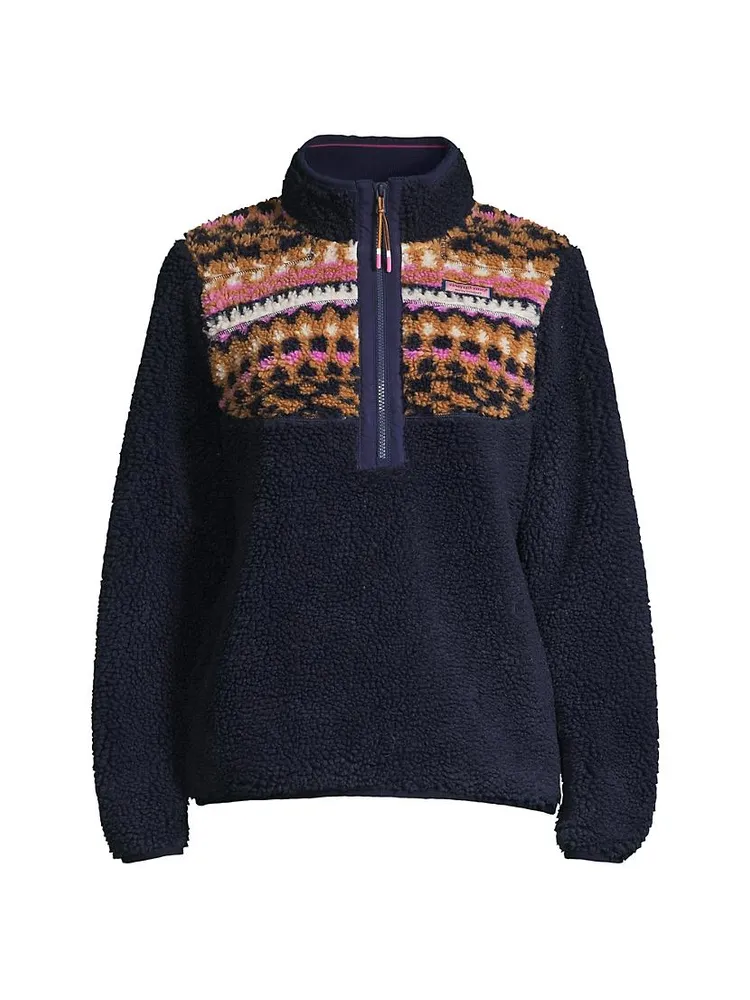 Fair Isle Sherpa Half-ZipSweatshirt