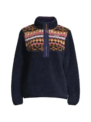 Fair Isle Sherpa Half-ZipSweatshirt