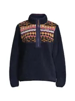 Fair Isle Sherpa Half-ZipSweatshirt