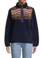 Fair Isle Sherpa Half-ZipSweatshirt