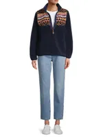 Fair Isle Sherpa Half-ZipSweatshirt