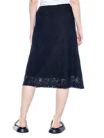 A-Line Lace Skirt Partial Lined Sheer Hem