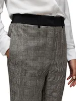 Wool-Blend Plaid Trousers