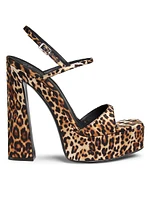 Destino 140MM Leopard Satin Platform Sandals