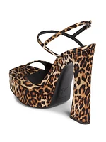 Destino 140MM Leopard Satin Platform Sandals