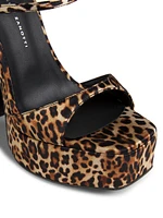 Destino 140MM Leopard Satin Platform Sandals