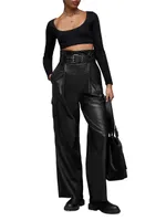 Harlyn Leather Belted Trousers