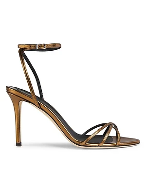 90MM Metallic Leather Sandals