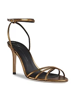 90MM Metallic Leather Sandals