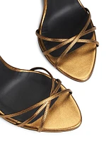 90MM Metallic Leather Sandals