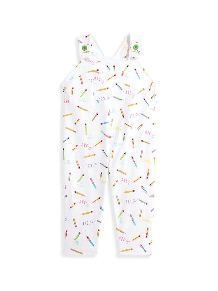 Baby Boy's Pencil Print Overalls