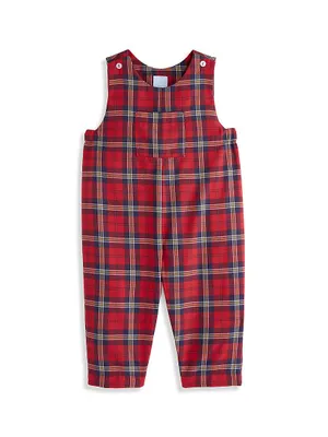 Baby Boy's Plaid Print Overalls