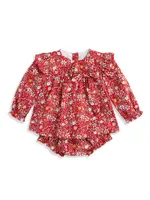 Baby Girl's Marilyn Ruffle-Trim Floral Blouse & Bloomers Set