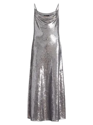 Hadley Sequin Cowlneck Midi-Dress