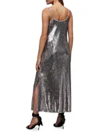 Hadley Sequin Cowlneck Midi-Dress