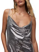 Hadley Sequin Cowlneck Midi-Dress