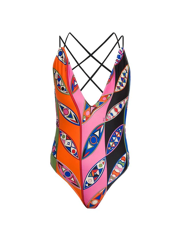 Crisscrossed One-Piece Swimsuit