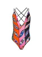 Crisscrossed One-Piece Swimsuit