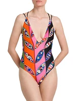 Crisscrossed One-Piece Swimsuit