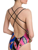 Crisscrossed One-Piece Swimsuit