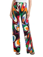 Printed Wide-Leg Jersey Pants