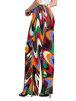 Printed Wide-Leg Jersey Pants