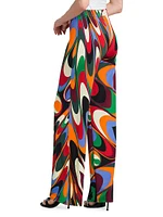 Printed Wide-Leg Jersey Pants