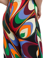 Printed Wide-Leg Jersey Pants