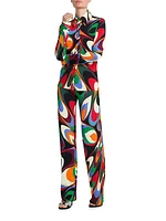 Printed Wide-Leg Jersey Pants