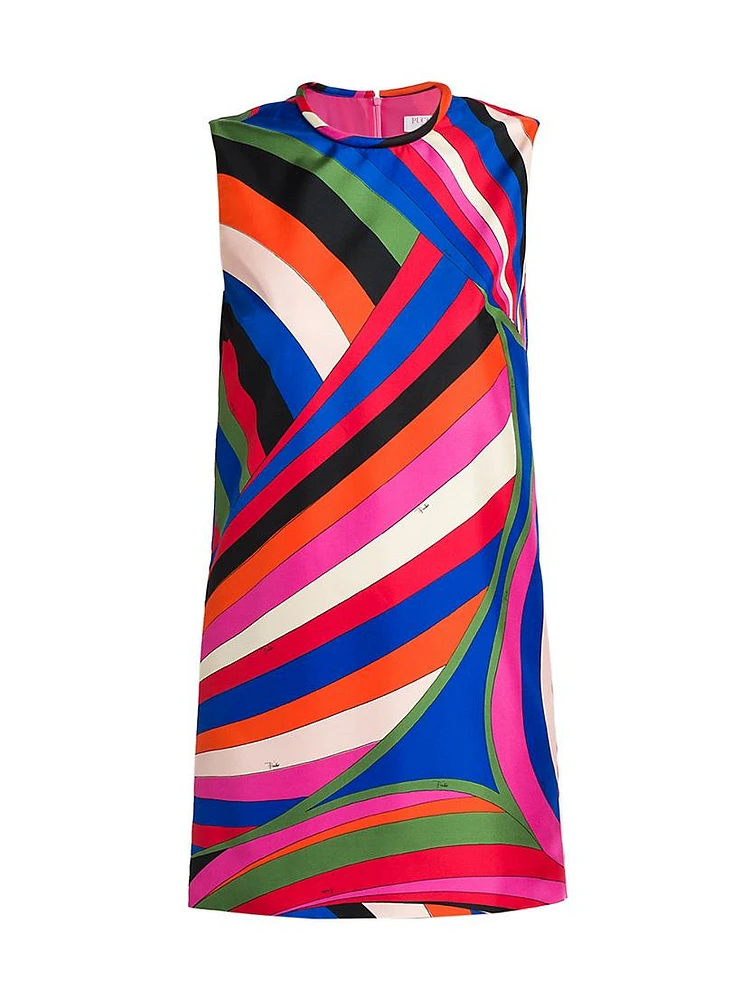 Sleeveless Silk Twill Minidress