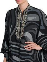 Crystal-Embellished Silk Caftan