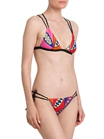 Printed Crisscrossed Bikini Top