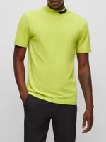 Stretch-Cotton T-Shirt With Logo-Stripe Jacquard Collar