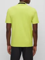 Stretch-Cotton T-Shirt With Logo-Stripe Jacquard Collar