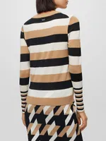 Wool Sweater With Horizontal Stripes And Crewneck