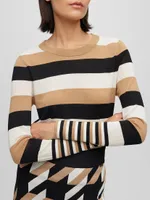 Wool Sweater With Horizontal Stripes And Crewneck