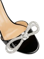 Crystal Bow Patent Leather Slide Sandals