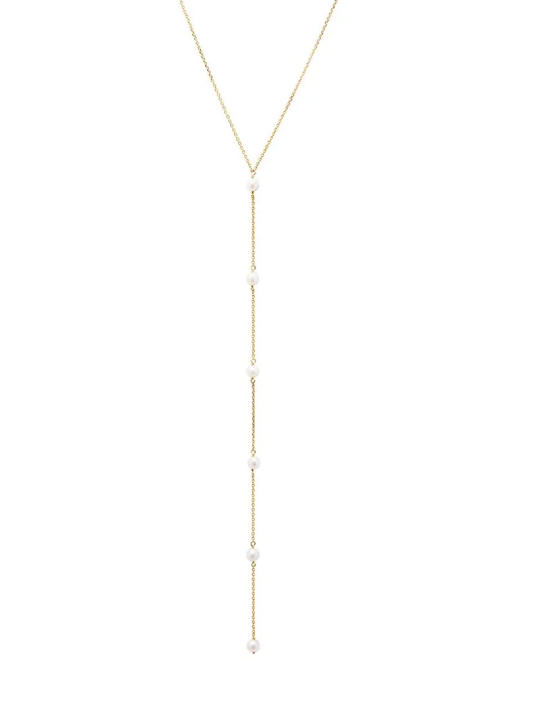 Laurel 14K-Yellow-Gold Vermeil & Freshwater Pearl Lariat Necklace
