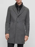 Wool-Blend Coat With Zip-Up Inner