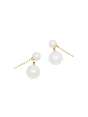 Amanda 14K Yellow Gold & Freshwater Pearl Drop Earrings