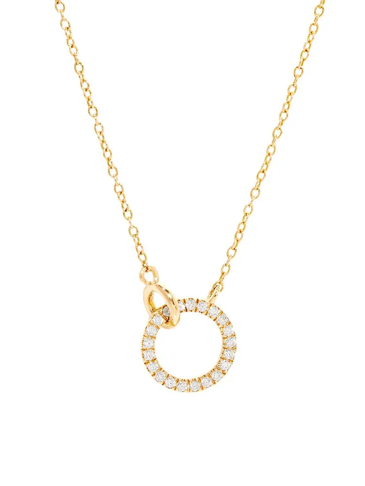 Laura 14K Yellow Gold & 0.01 TCW Lab-Grown Diamond Pendant Necklace